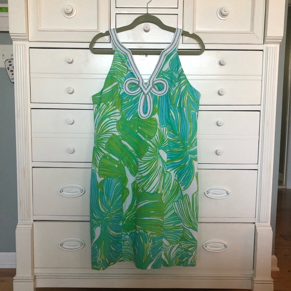 Lilly Pulitzer Green Sheen Fronds Place size 10